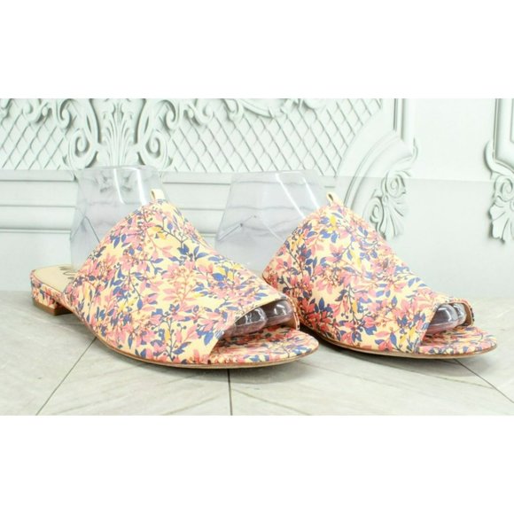 Sam Edelman Multicolor Canvas Slip On Flat Mules Sandals Size 10 M - Picture 3 of 9